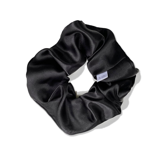 satin balck scrunchie for beautiful curls