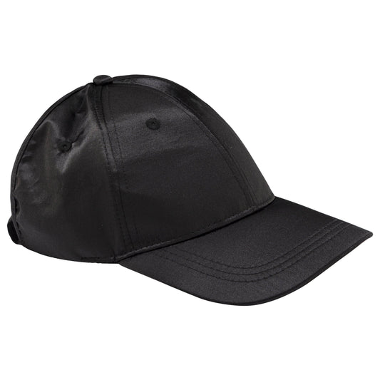 Backless Cap Black Satin-not lined